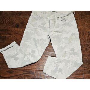 Levis 524 Demis Curve Skinny Digital Grey White Camo W 32" L 24" Capri Jeans S